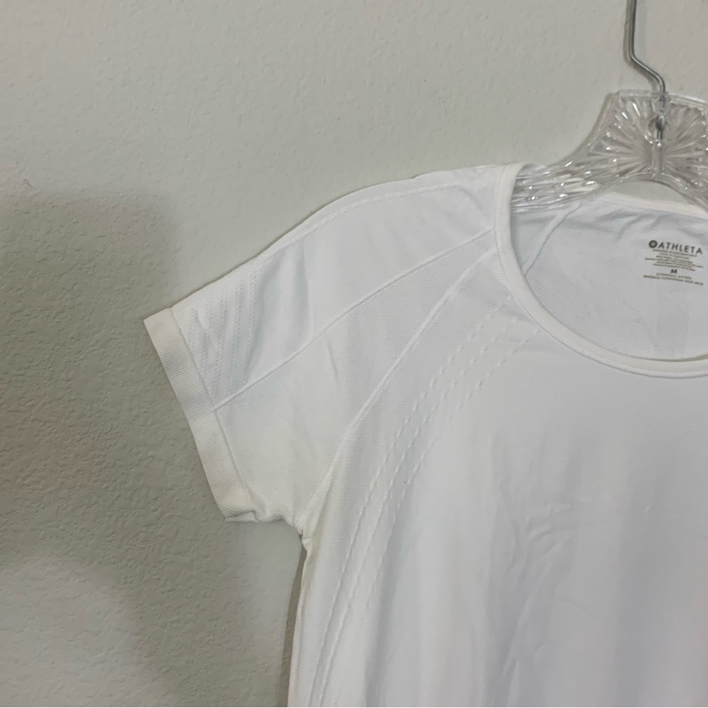 Athleta white workout stretchy  top size M - Picture 8 of 9